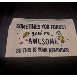 Inspirational Quote Canvas Zipper Pouch  Makeup‎ bag Pencil Pouch